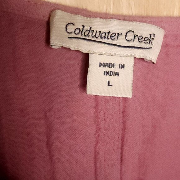 Coldwater Creek Womens Dusty Rose Pink Boxy Gauzy Button Down Shirt Large - Picture 5 of 7